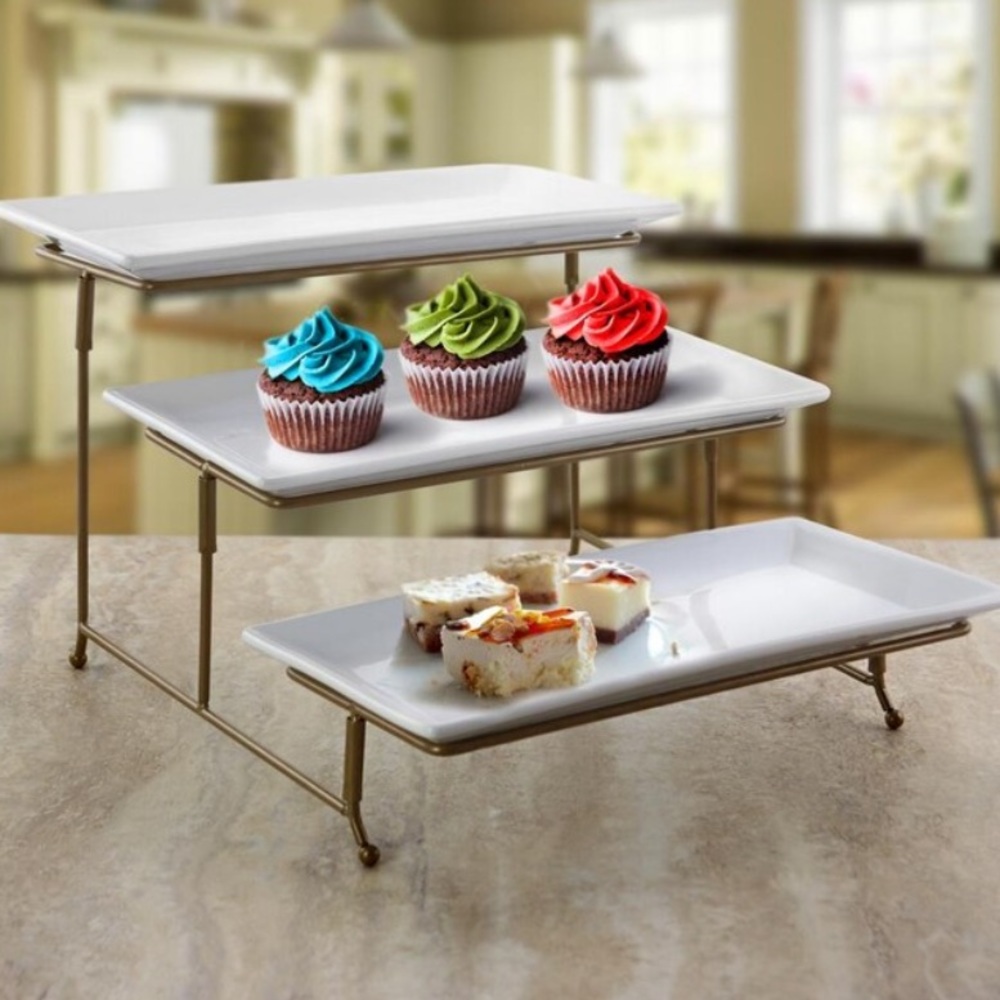 3 Tier Gold Dessert Stand